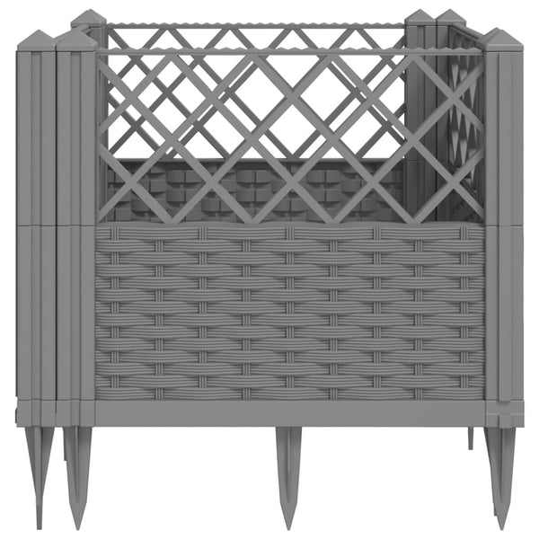 Hellgrauer Blumenkasten mit Standfüßen Heipaneni 43,5x43,5x43,5cm (pp)