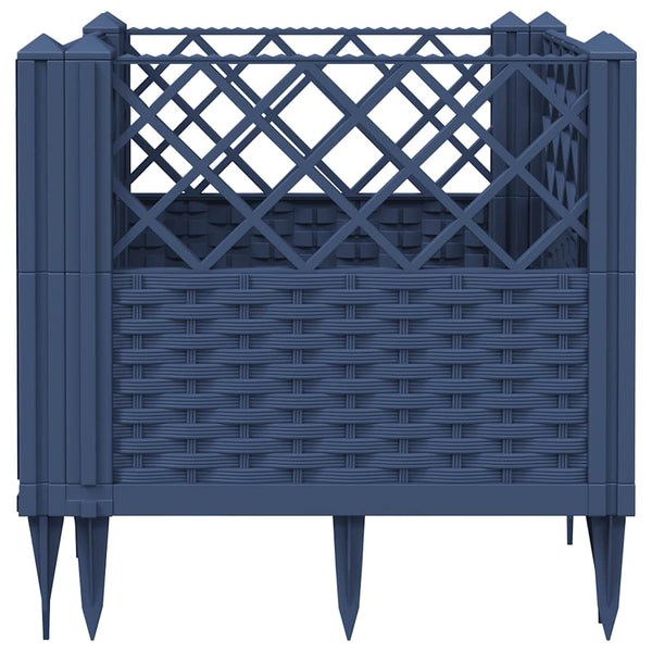 Grauer Blumenkasten mit Standfüßen Heipaneni 43,5x43,5x43,5cm (PP)