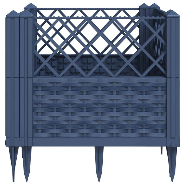 Grauer Blumenkasten mit Standfüßen Heipaneni 43,5x43,5x43,5cm (PP)