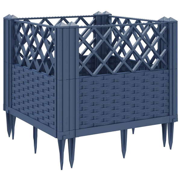 Grauer Blumenkasten mit Standfüßen Heipaneni 43,5x43,5x43,5cm (PP)
