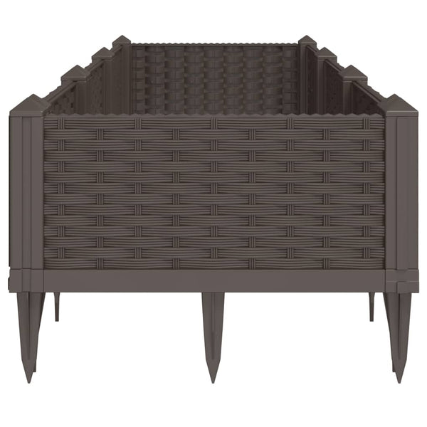 Brauner Blumenkasten mit Füßen Heipaneni 125x40x28,5cm (PP)