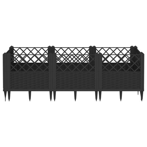 Schwarzer Blumenkasten mit Füßen Heipaneni 123,5x43,5x43,5cm (pp)