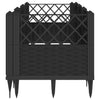 Schwarzer Blumenkasten mit Füßen Heipaneni 123,5x43,5x43,5cm (pp)