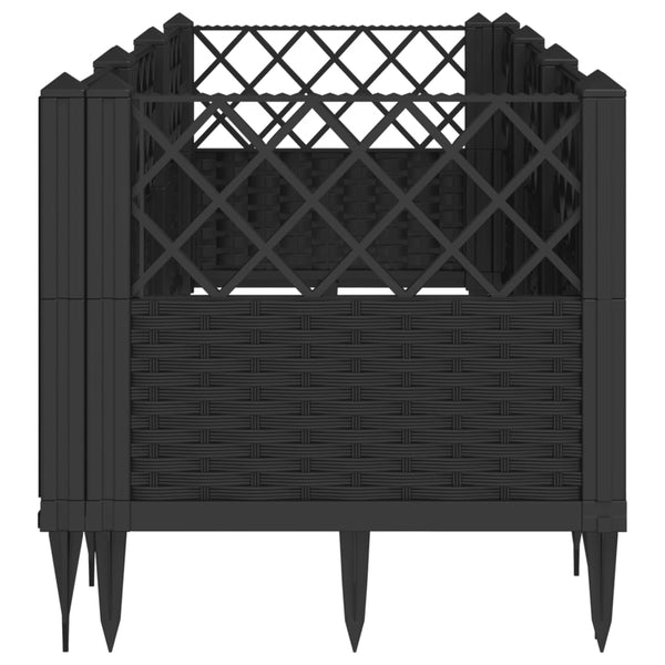 Schwarzer Blumenkasten mit Füßen Heipaneni 123,5x43,5x43,5cm (pp)
