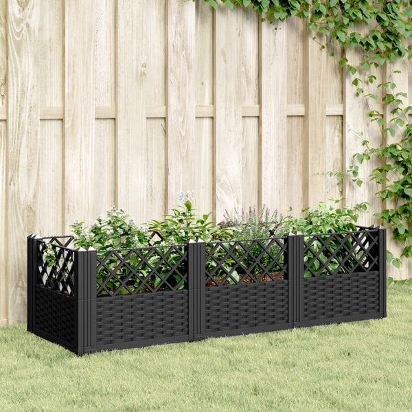 Schwarzer Blumenkasten mit Füßen Heipaneni 123,5x43,5x43,5cm (pp)