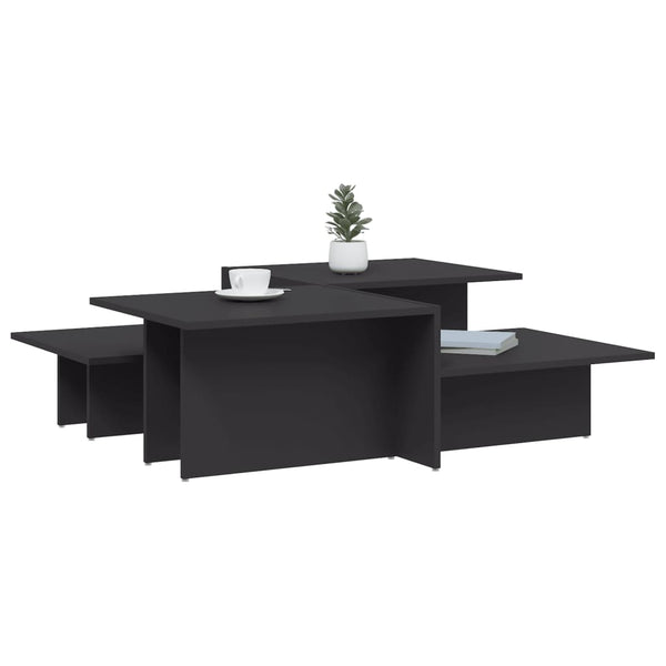 Mecnun graue Couchtische (2 Stück aus Holz)