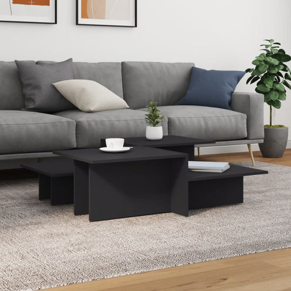 Mecnun graue Couchtische (2 Stück aus Holz)