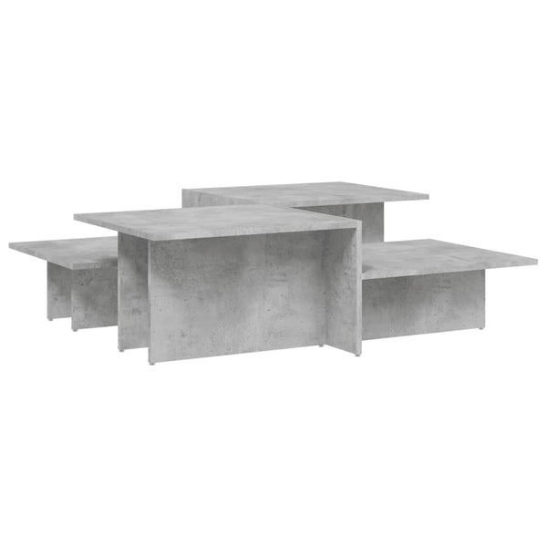 Betongraue Couchtische Mecnun (2 Stück Holz)