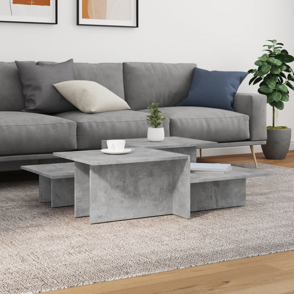 Betongraue Couchtische Mecnun (2 Stück Holz)