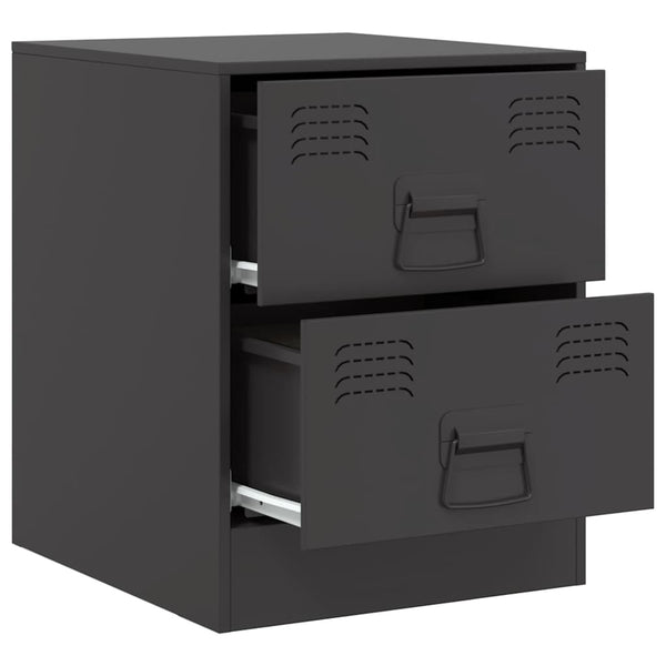 Schwarze Nachttische Franzini 34,5x39x44cm (2 Stk., Stahl)