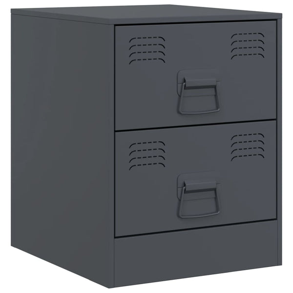 Anthrazit Nachttisch Franzini 34,5x39x44cm (Stahl)