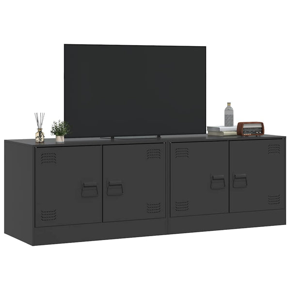 Musta tv-tasot Damian 67x39x44cm (2 kpl, teräs)