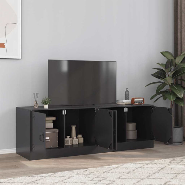 Musta tv-tasot Damian 67x39x44cm (2 kpl, teräs)
