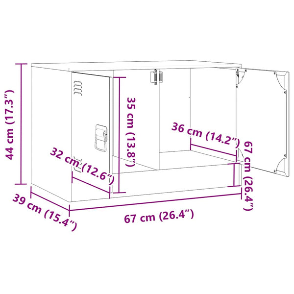 Rosa TV-Lowboard Damian 67x39x44cm (Stahl)