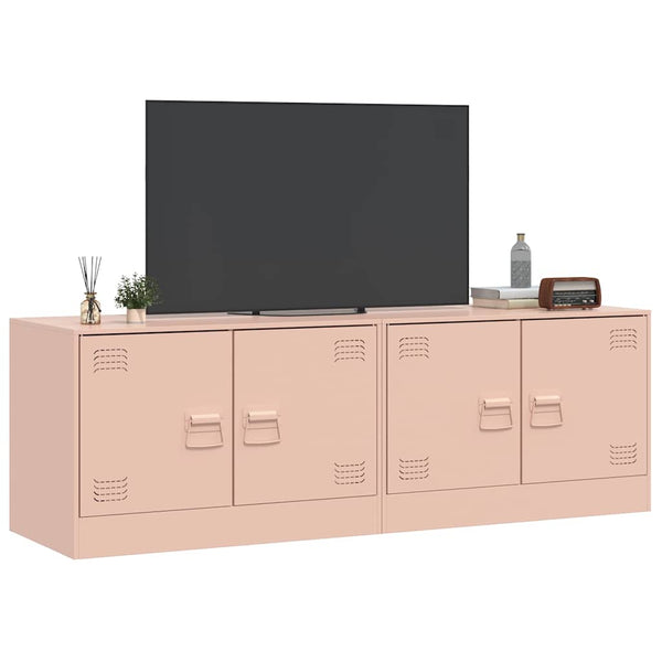 Pinke TV-Tische Damian 67x39x44cm (2 St., Stahl)