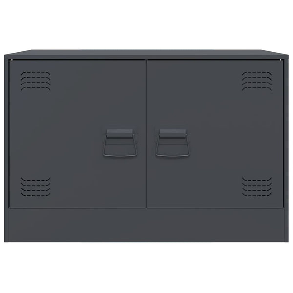 Anthrazitfarbene TV-Möbel Damian 67x39x44cm (2 Stück Stahl)