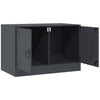 Anthrazitfarbene TV-Möbel Damian 67x39x44cm (2 Stück Stahl)
