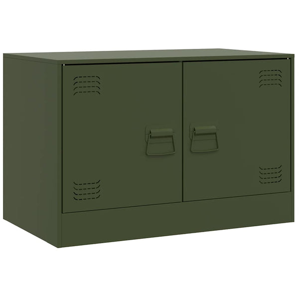 Oliovgrünes TV-Möbel Damian 67x39x44cm (Stahl)