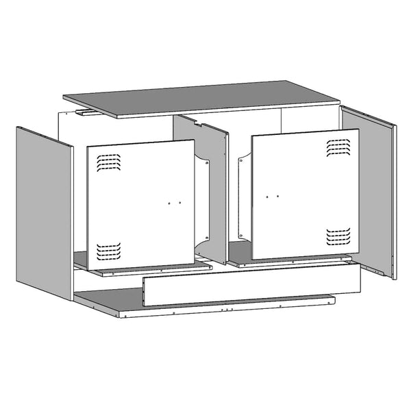 Oliovgrünes TV-Möbel Damian 67x39x44cm (Stahl)