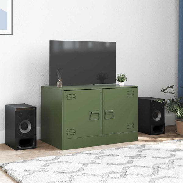 Oliovgrünes TV-Möbel Damian 67x39x44cm (Stahl)