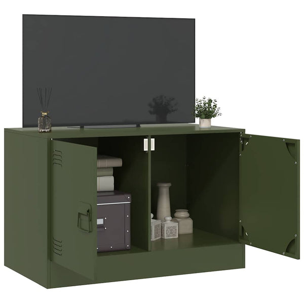 Oliovgrünes TV-Möbel Damian 67x39x44cm (Stahl)