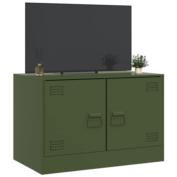 Oliovgrünes TV-Möbel Damian 67x39x44cm (Stahl)