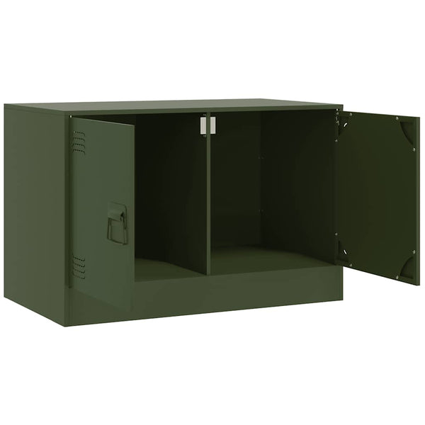 Oliovgrünes TV-Möbel Damian 67x39x44cm (Stahl)