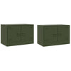 Olivgrüne TV-Lowboards Damian 67x39x44cm (2 Stück, Stahl)