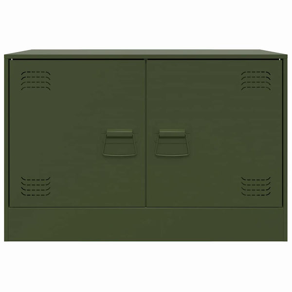 Olivgrüne TV-Lowboards Damian 67x39x44cm (2 Stück, Stahl)