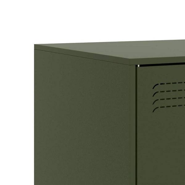 Olivgrüne TV-Lowboards Damian 67x39x44cm (2 Stück, Stahl)