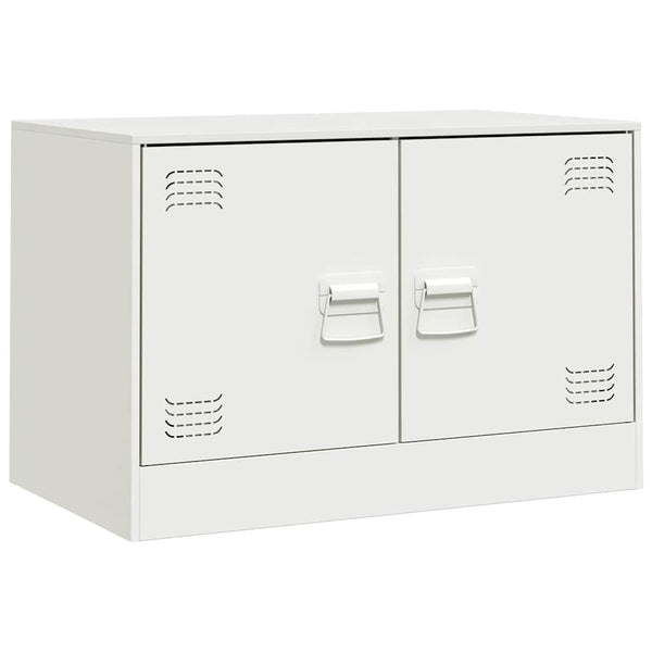 Weißes TV-Lowboard Damian 67x39x44cm (Stahl)