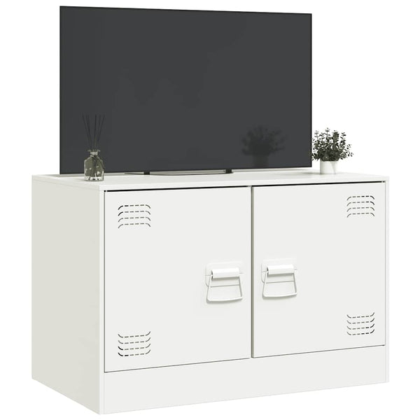Weißes TV-Lowboard Damian 67x39x44cm (Stahl)
