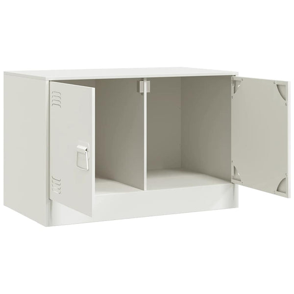 Weißes TV-Lowboard Damian 67x39x44cm (Stahl)