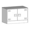 Weißes TV-Lowboard Damian 67x39x44cm (Stahl)