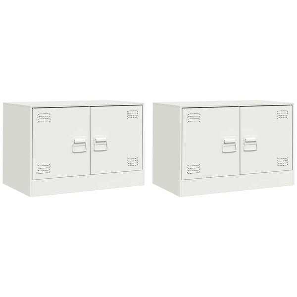 Valkoinen tv-tasot Damian 67x39x44cm (2 kpl, teräs)