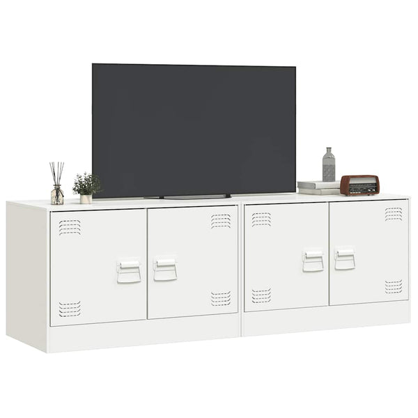 Valkoinen tv-tasot Damian 67x39x44cm (2 kpl, teräs)