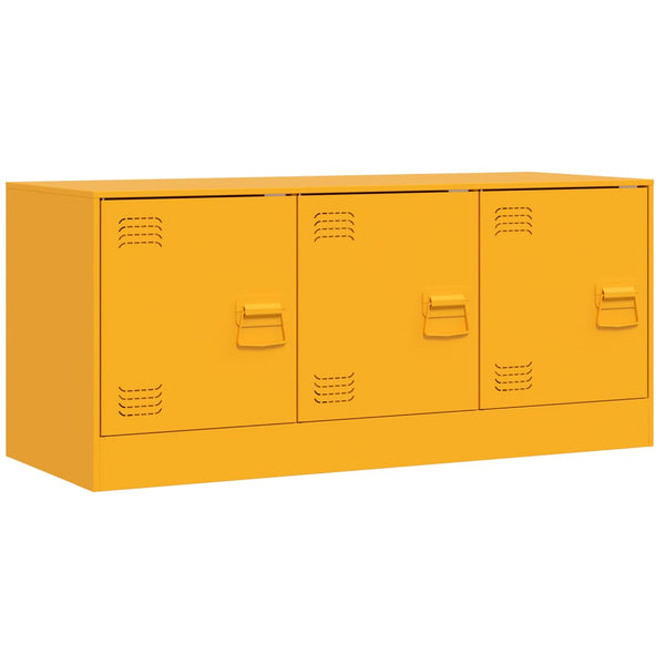 Senfgelbes TV-Möbel Tulcer 99x39x44cm (Stahl)