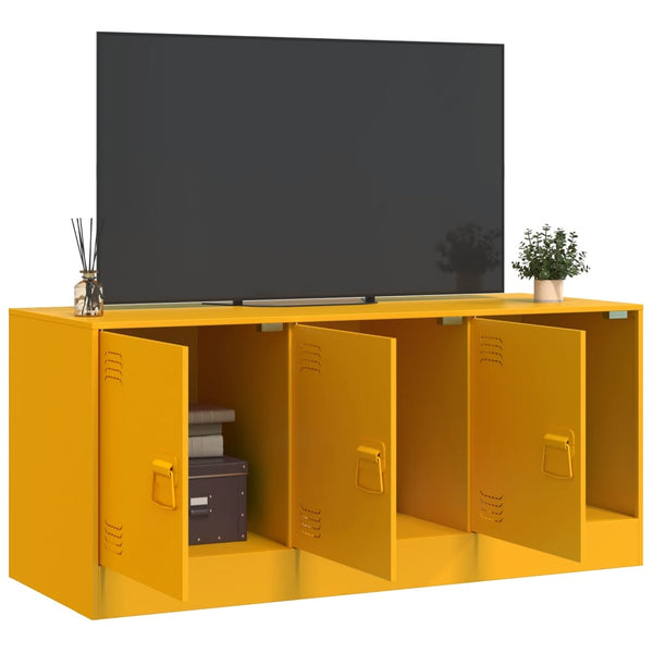 Senfgelbes TV-Möbel Tulcer 99x39x44cm (Stahl)