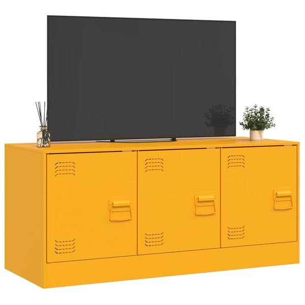 Senfgelbes TV-Möbel Tulcer 99x39x44cm (Stahl)