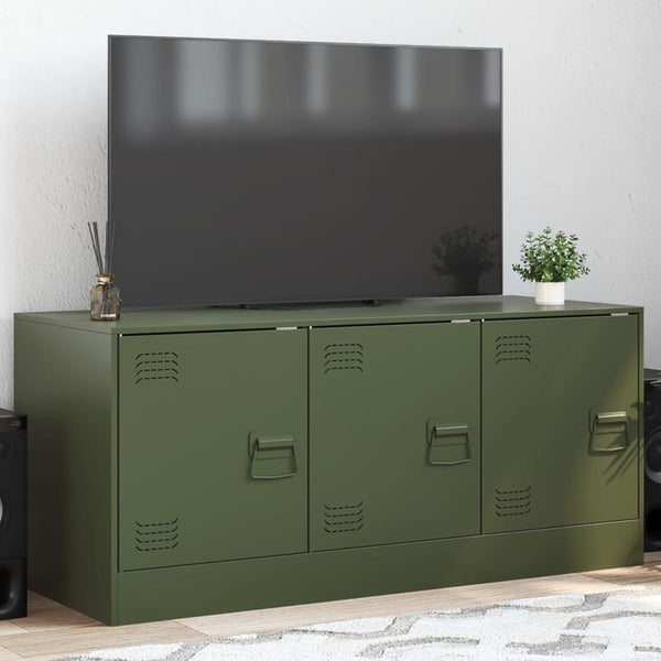 Oliivinvihreä tv-taso Tulcer 99x39x44cm (teräs)