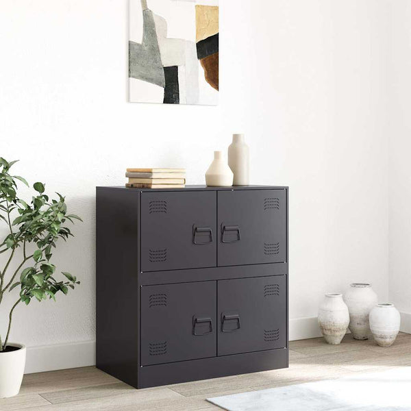 Schwarzes Sideboard Yousuf 67x39x73cm (Stahl)