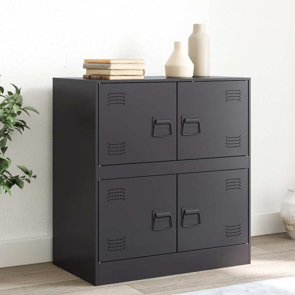 Schwarzes Sideboard Yousuf 67x39x73cm (Stahl)