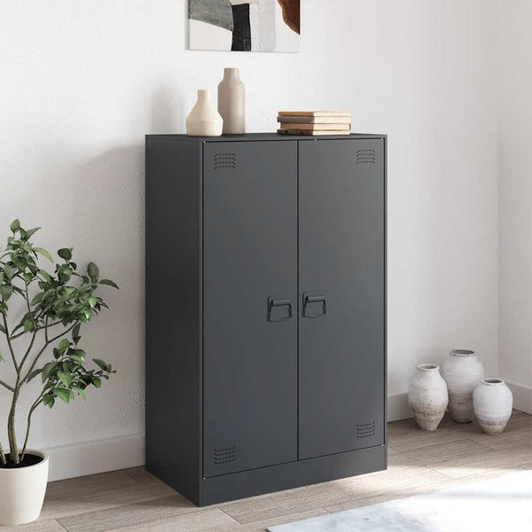 Anthrazitfarbenes Sideboard Sahib 67x39x107cm (Stahl)