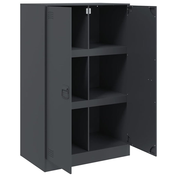 Anthrazitfarbenes Sideboard Sahib 67x39x107cm (Stahl)