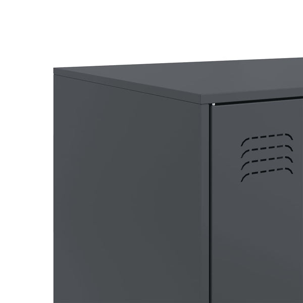 Anthrazitfarbenes Sideboard Sahib 67x39x107cm (Stahl)