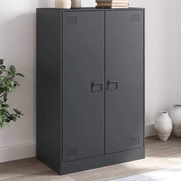 Anthrazitfarbenes Sideboard Sahib 67x39x107cm (Stahl)