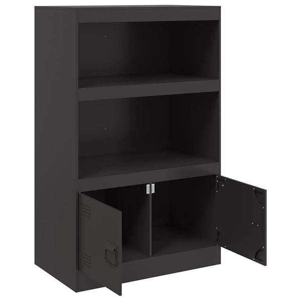 Schwarzes Sideboard Enzo 67x39x107cm (Stahl)