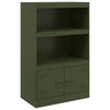 Olivgrüne Kommode Enzo 67x39x107cm (Stahl)