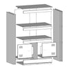 Olivgrüne Kommode Enzo 67x39x107cm (Stahl)