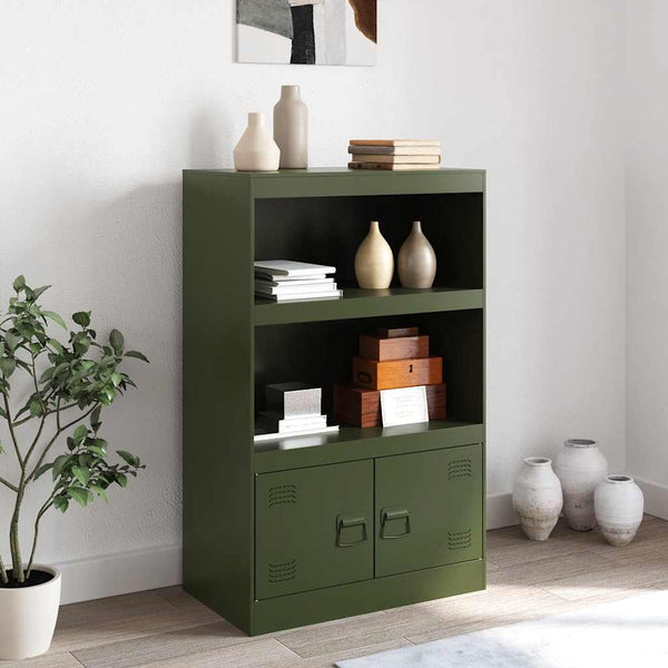 Olivgrüne Kommode Enzo 67x39x107cm (Stahl)